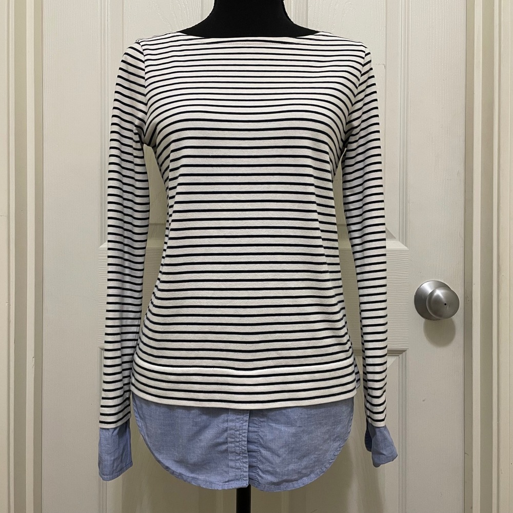 J.Crew Mercantile Breton Striped Shirt‎ Layered Top Cotton Coastal Preppy XS